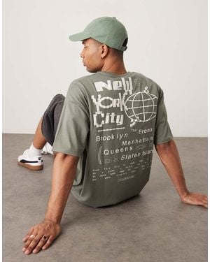 ASOS Oversized T-Shirt With City Graphic - Green