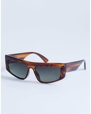 TOPSHOP Malta Visor Large Sunglasses - White