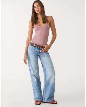 Stradivarius Bodysuit With Straps - Blue