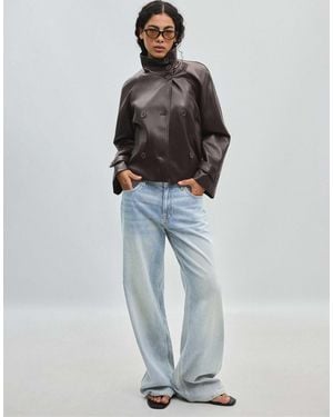 Stradivarius Kurzer trenchcoat - Blau