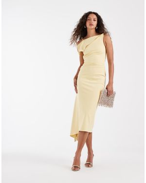 & Other Stories Draped Asymetric Midi Dress - White