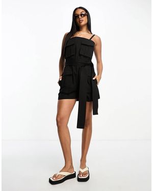 Amy Lynn Utility Playsuit - Black