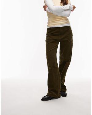 ARKET Coral Low Rise baggy Wide Leg Stretch Cord Pants - Green