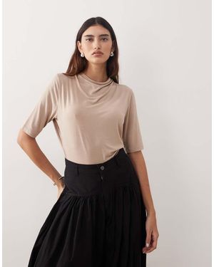 ARRANGE Modal Cowl Neck T-shirt - Black