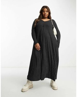 Yours Long Sleeve Midi Dress - Black