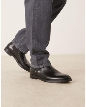 Mango – chelsea-stiefel aus leder - Schwarz