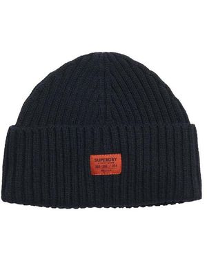 Superdry Workwear Knitted Beanie - Blue