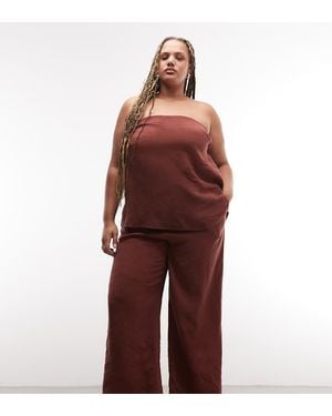 ASOS Asos Design Curve Instapbroek Met Wijde Pijpen En Split - Rood