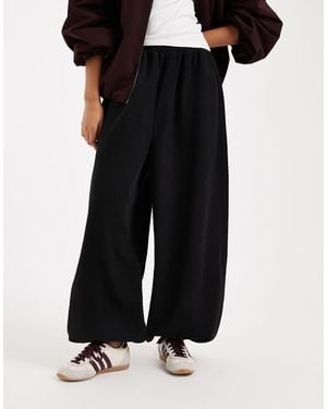 Miss Selfridge Brushed Rib Balloon Trouser Co-ord - Black