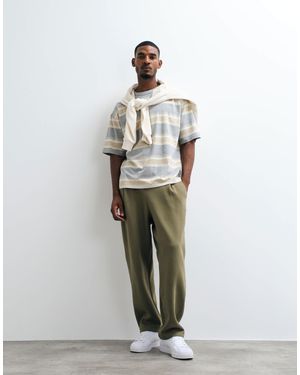 ASOS Relaxed Tapered Pleated Sweatpants - White
