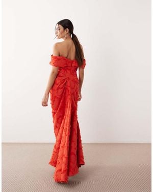 ARRANGE Textu Bardot Maxi Dress - Red