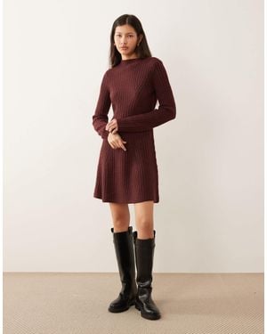 Y.A.S Engineered Rib Knit Mini Dress - Natural