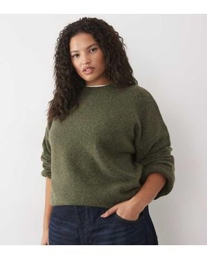 ASOS Asos Design Curve Relaxed Fluffy Jumper With Wool - Green