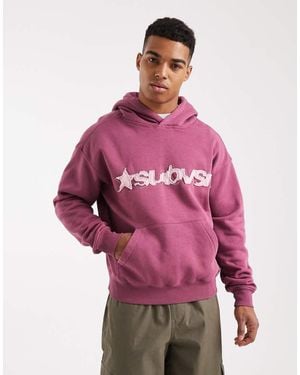 Cotton On Felpa Squadrata Mélange Con Cappuccio - Rosa