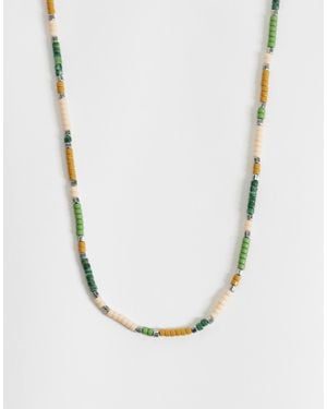 ASOS Beaded Necklace With Silver Detail - Multicolor