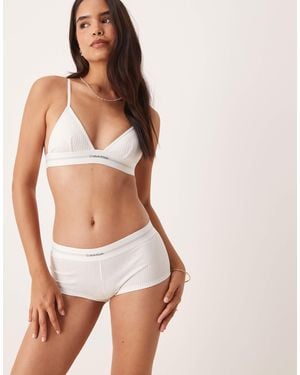 Calvin Klein – boyshorts aus geripptem modal - Braun