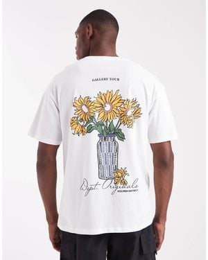 Jack & Jones Oversized T-shirt With Flower Print - White
