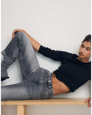 Stradivarius D92 Rechte Jeans Met Wijde Pijpen - Blauw