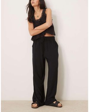 SELECTED Linen Trousers - Black