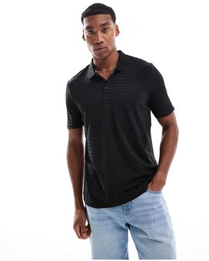 Brave Soul Polo en jacquard - Noir