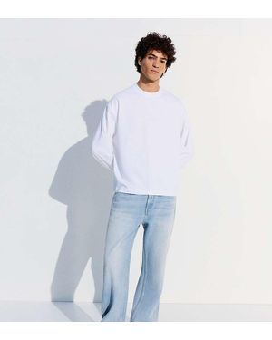 Bershka Tall Straight Flared Jeans - Blue
