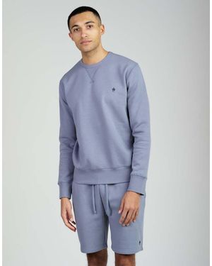 French Connection Cotton Blend Sweatshirt And Shorts Co Ord Set - Blue