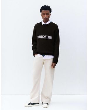 Pull&Bear Stwd pullover mit grafik - Schwarz