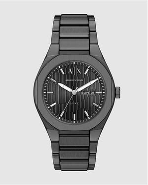 ARMANI EXCHANGE Sync Three-Hand Day-Date Gunmetal Stainless Steel Watch, Ax4300 - Grey