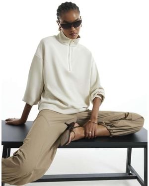 River Island Premium Funnel Neck Sweatshirt - White