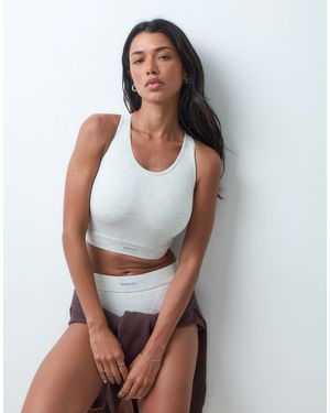Reign Studio Chill with me bralette pour forte poitrine en chiné - Blanc