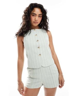 Miss Selfridge Tailored Button Up Vest - White