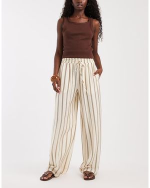 ASOS Instapbroek Co-Ord Set Met Streep - Naturel
