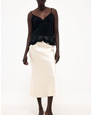 NA-KD Satin Midi Skirt - Black