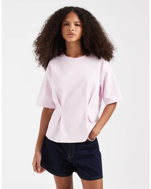 Pieces Cinched Waist T-Shirt - White