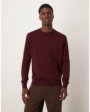 Mango Wool Round Neck Jumper - Red