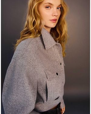 Bershka – truckerjacke - Grau