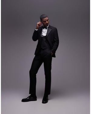 TOPMAN Slim Tux Suit Pants - Black