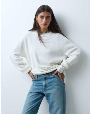 Hollister Crew Neck Knitted Jumper - Grey