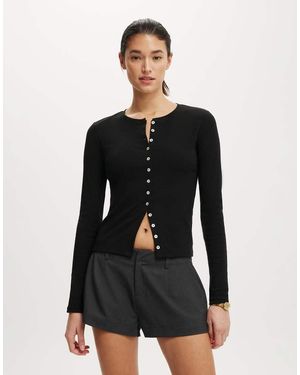 Cotton On Bailey Button Detail Cardi - Black