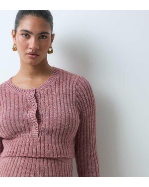 Mama.licious Mamalicious Zwangerschaps Geribgebreid Cropped Vest - Roze
