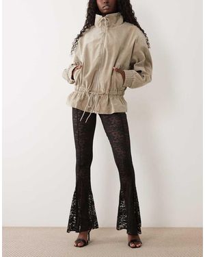 ASOS Godet Lace Flared Trouser - Natural