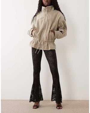 ASOS Godet Kanten Flared Broek - Naturel