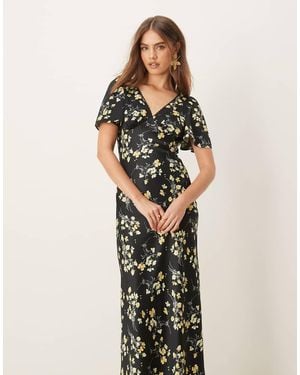Miss Selfridge V Neck Midi Dress - Multicolour