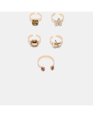 Stradivarius Set Of 5 Toe Rings - White
