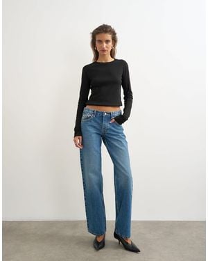 TOPSHOP Ember Low Rise Relaxed Straight Jean - Blue