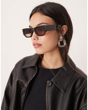 ASOS – mittelgroße, quadratische sonnenbrille - Schwarz