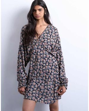 TOPSHOP Mini Long Sleeve Tea Dress - White