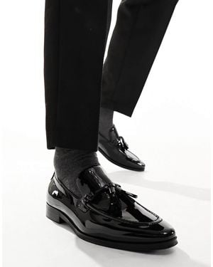ASOS – loafer aus lacklederimitat - Schwarz