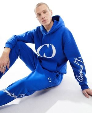 Criminal Damage Hoodie With Large Cd Logo - Blue