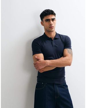 ASOS Essentials Muscle Fit Polo - Blue